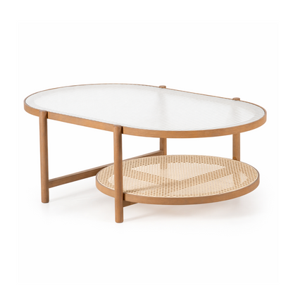 Mesa de Centro Oval com Tela